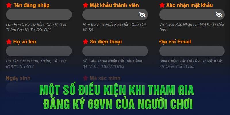 Đăng ký 69VN đáp ứng điều kiện gì