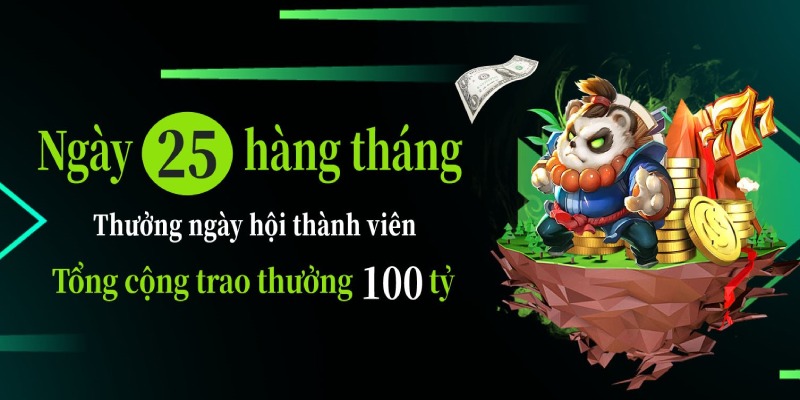 69VN trao thưởng cho hội viên vào ngày 25 hàng tháng